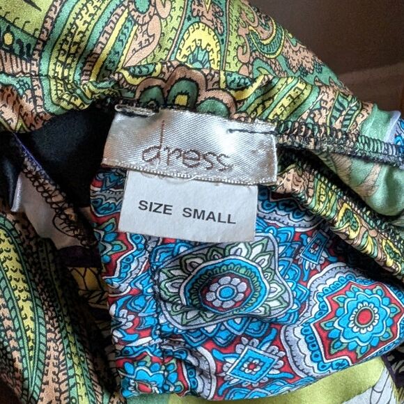 Vitntage Y2K Dress Midi Skirt Silk Floral Paisley Fairycore Grunge Size Small - Picture 8 of 9